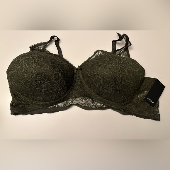 Addition Elle Deesse Wireless Lace Green Bra 3X - Picture 7 of 8